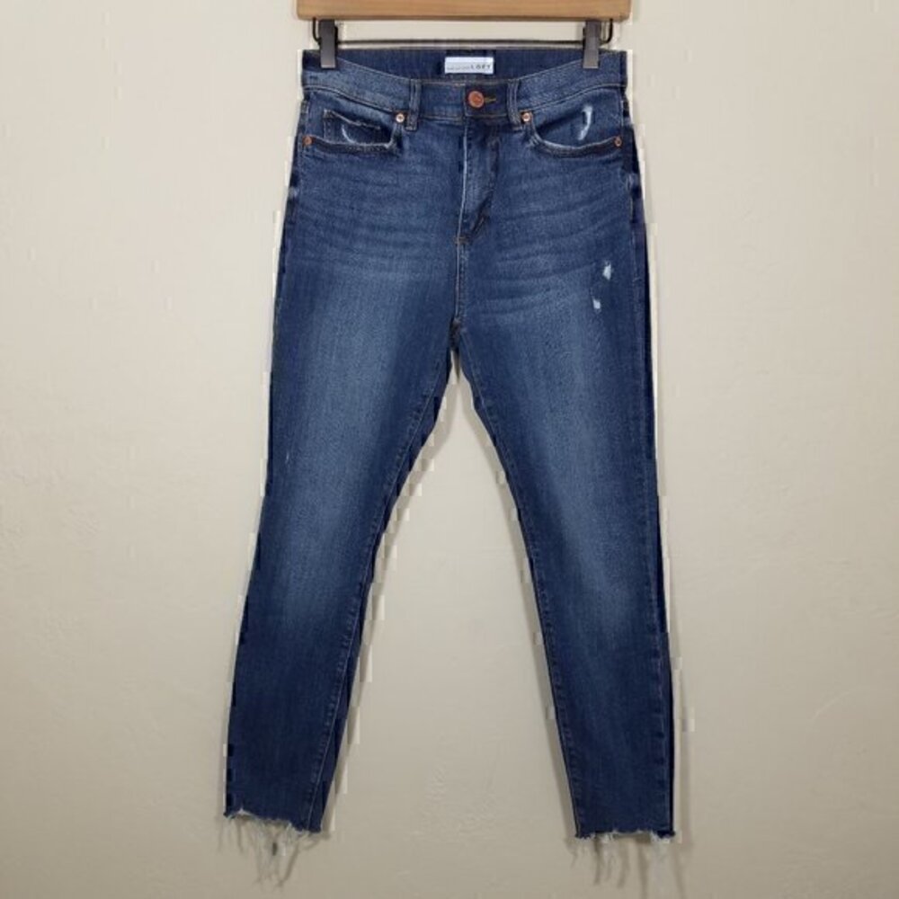 LOFT Hight Waist‎ Skinny Ankle Raw Hem Stretch Jeans Size 26/2P